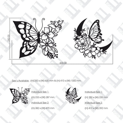 2 Piece Butterfly & Moon - Design11