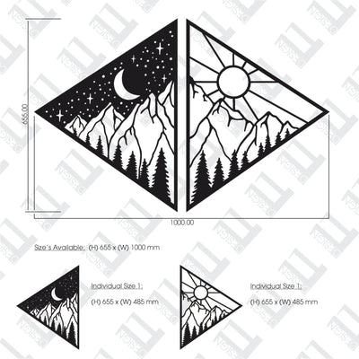 2 Piece Mountain Moon & Sun - Design11