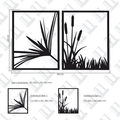 2 Piece Nature River Plants - Design11