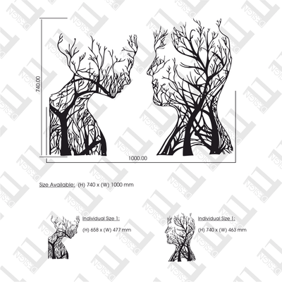 2 Piece Tree Couple Faces - Design11