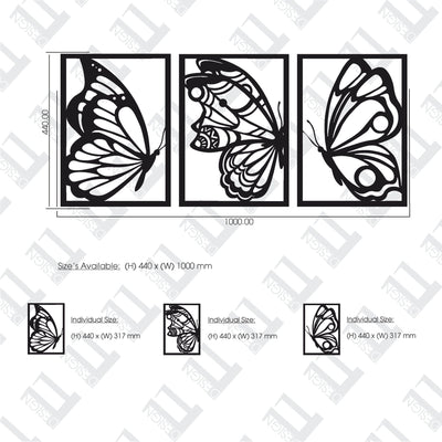 3 Piece Butterflies - Design11