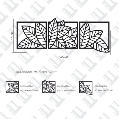 3 PIECE GEOMETRIC LEAVES - Design11