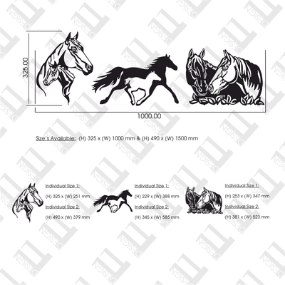 3 Piece Horses - Design11