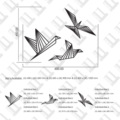 3 Piece Origami Birds - Design11