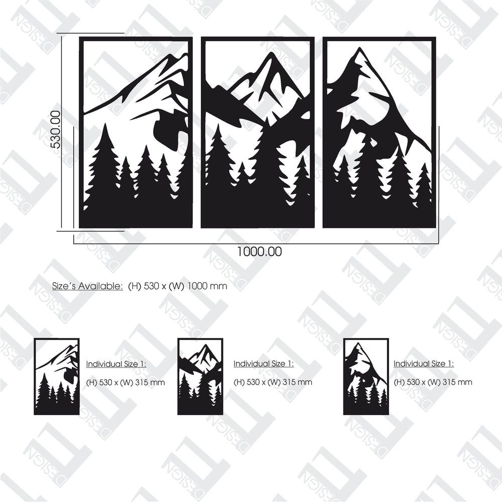 3 Piece Mountain with Forest
