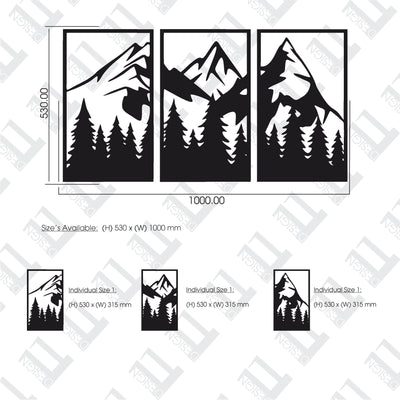 3 Piece Mountain with Forest