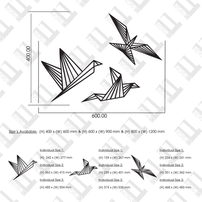 3 Piece Origami Birds