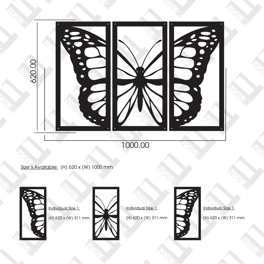 3 Piece Single Butterfly