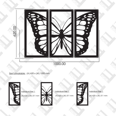3 Piece Single Butterfly