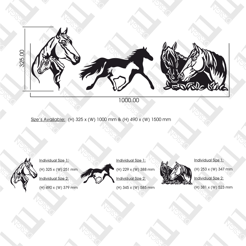 3 Piece Horses