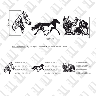 3 Piece Horses