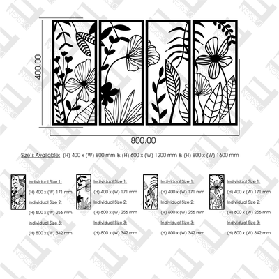 4 Piece Flowers - Design11