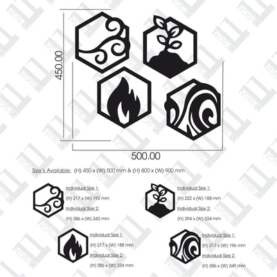 4 Piece Four Elements - Design11
