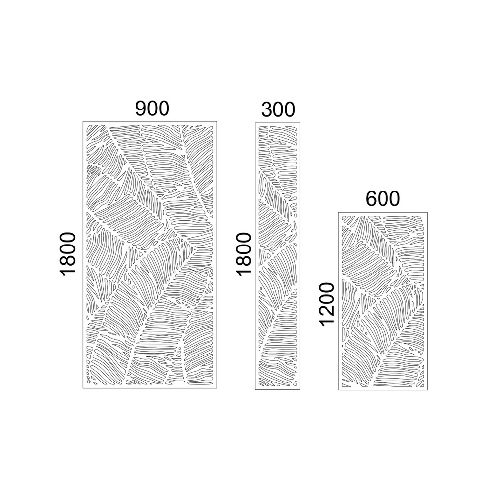 Bundle of 3: Eco Lasercut Screens - 1800x900mm - D03