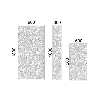 Bundle of 3: Eco Lasercut Screen's D03 - (H) 1800 x (W) 900 mm