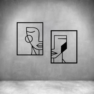 2 Piece Geometric Women Faces - Design11