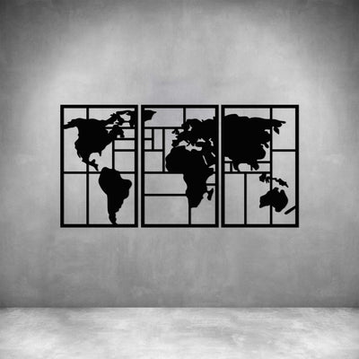 3 Piece World Map - Design11