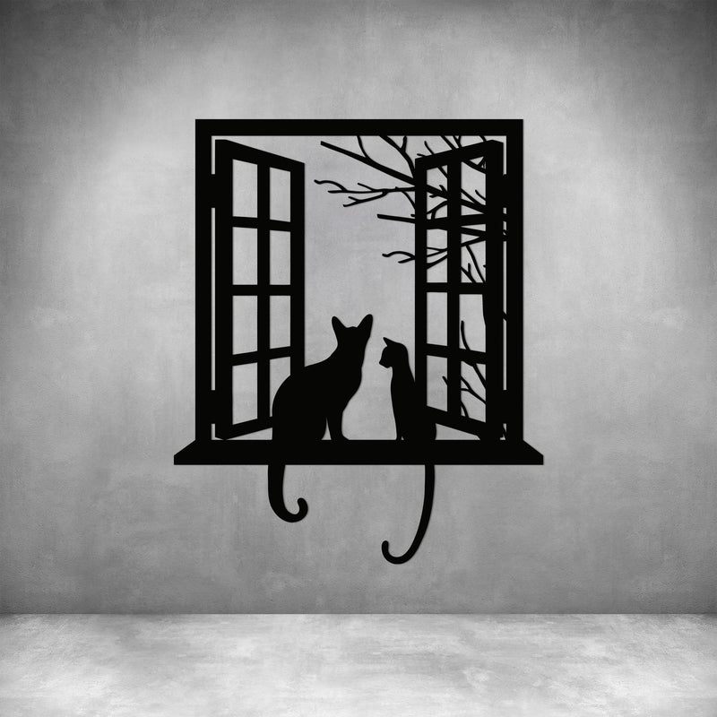 Cats Looking out Window