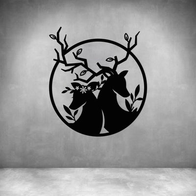 DEER COUPLE IN CIRCLE