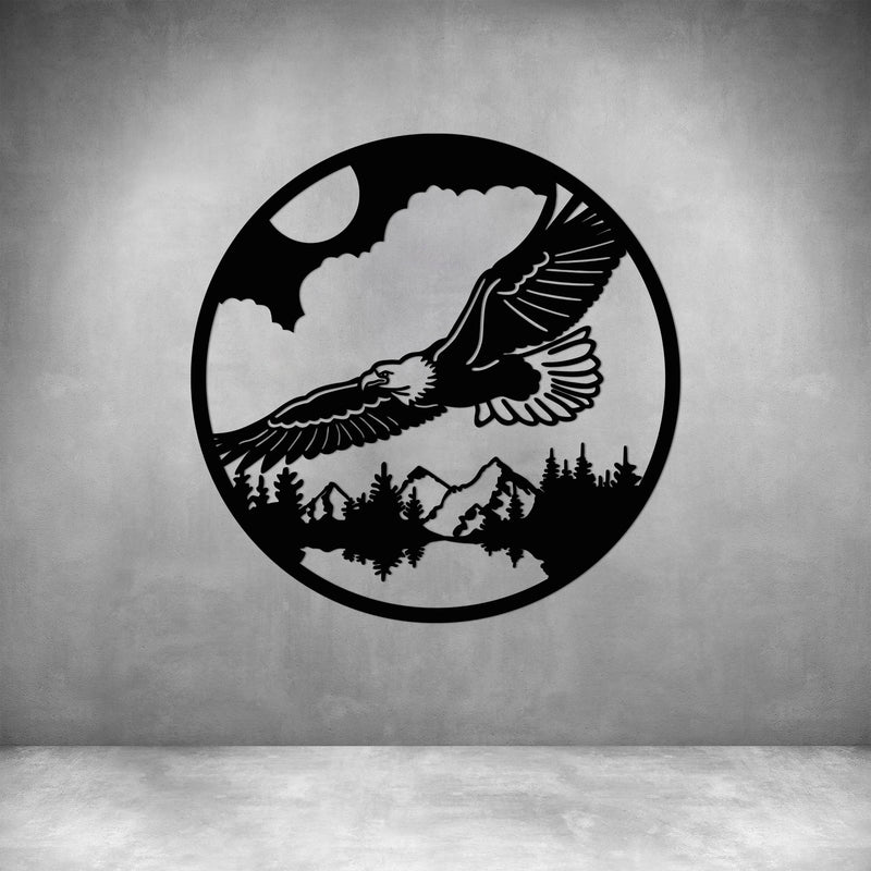 Eagle and Forest in Circle