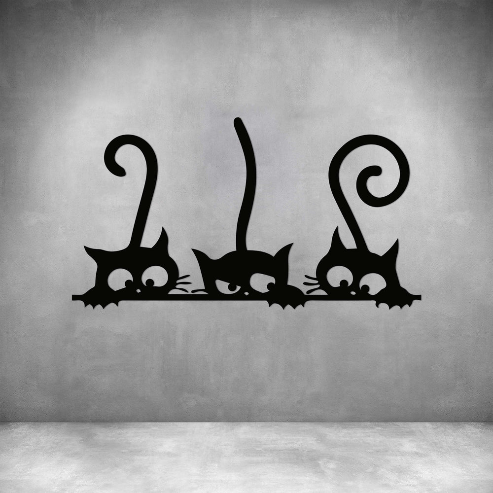 3 PEEKING CATS