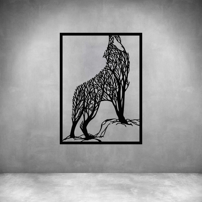Wolf Howling Tree Art