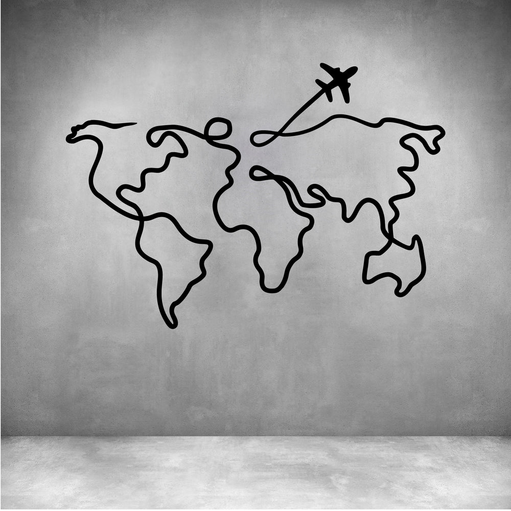 World Map travel route