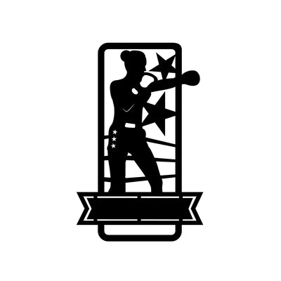 Female Boxing with Custom Text