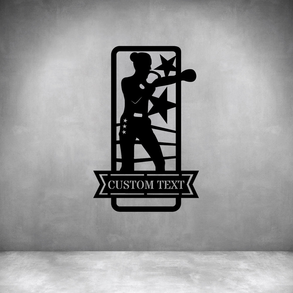 Female Boxing with Custom Text