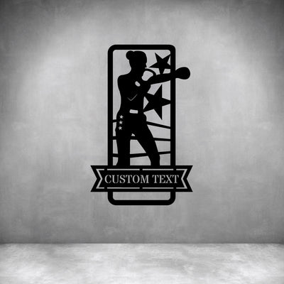Female Boxing with Custom Text