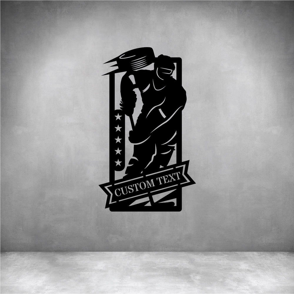 Male Ice Hockey with Custom Text