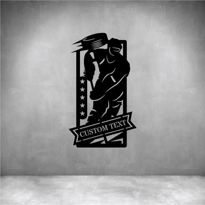 Male Ice Hockey with Custom Text