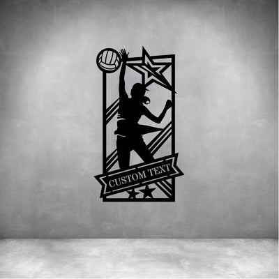 Female Volleyball with Custom Text