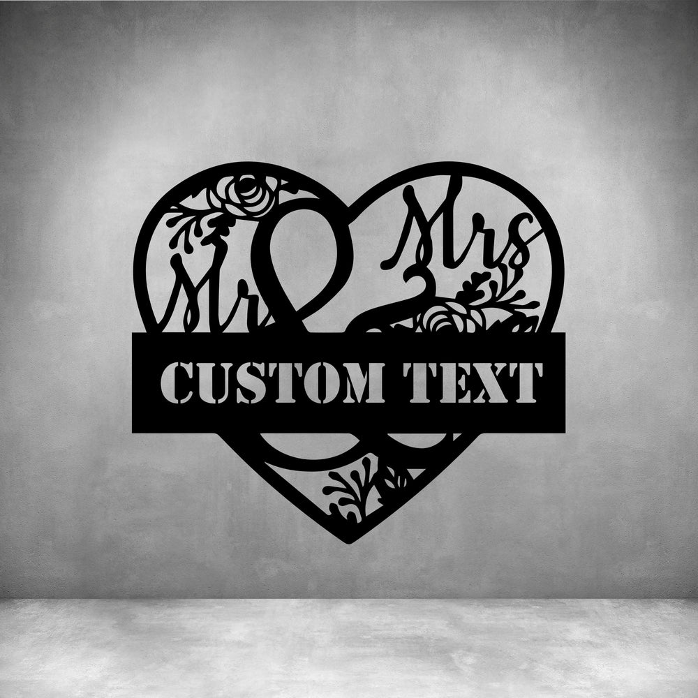 MR AND MRS WITH CUSTOM TEXT