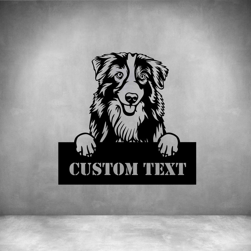 Australian Shepherd with Custom Text
