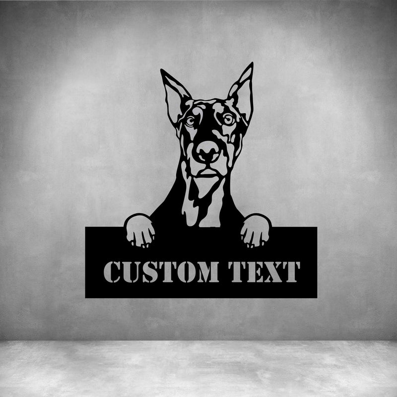 Doberman with Custom Text