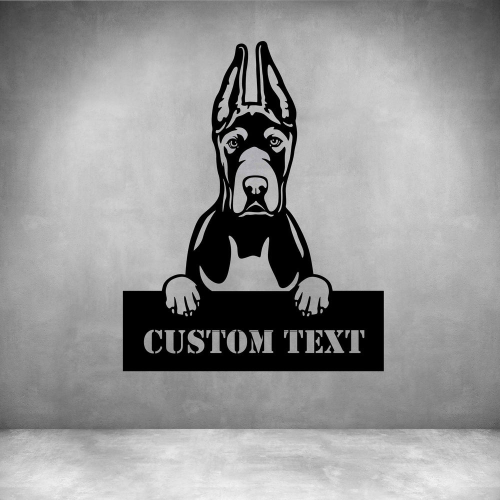 Great Dane Cropped Ears with Custom Text