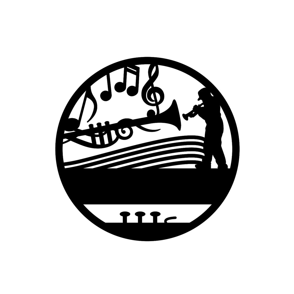 Man Playing Trumpet with Custom Text