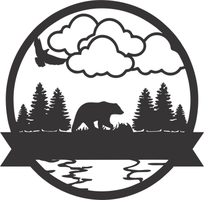Bear at Lake with Custom Text - Design11