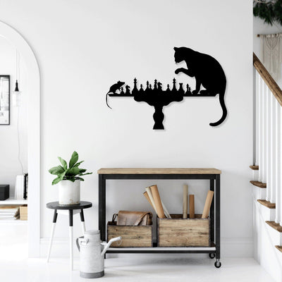 Cat & Mouse playing Chess - Design11