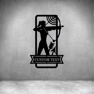 Female Archery with Custom Text - Design11