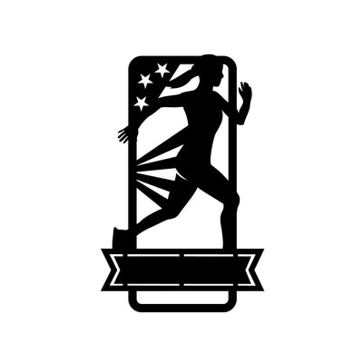Female Running with Custom Text - Design11