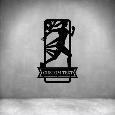 Female Running with Custom Text - Design11