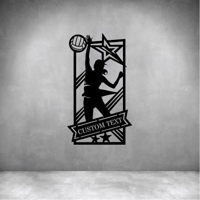 Female Volleyball with Custom Text - Design11