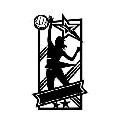 Female Volleyball with Custom Text - Design11