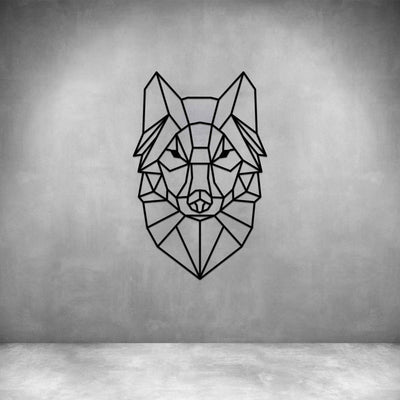 Geometric Wolf Line Drawing - Design11
