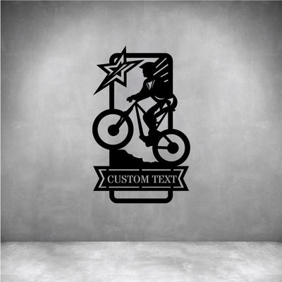 Male Mountain Biking with Custom Text - Design11