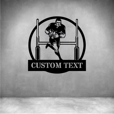 Male Rugby Player with Custom Text - Design11