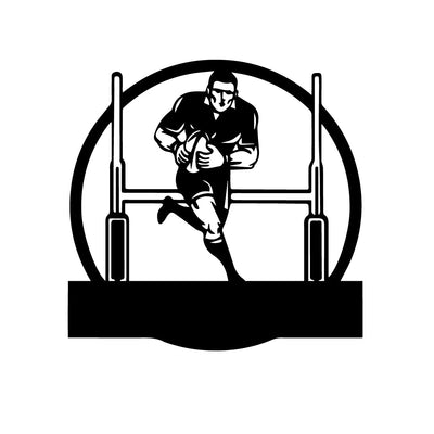 Male Rugby Player with Custom Text - Design11
