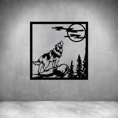 Wolf Howling at Moon - Design11